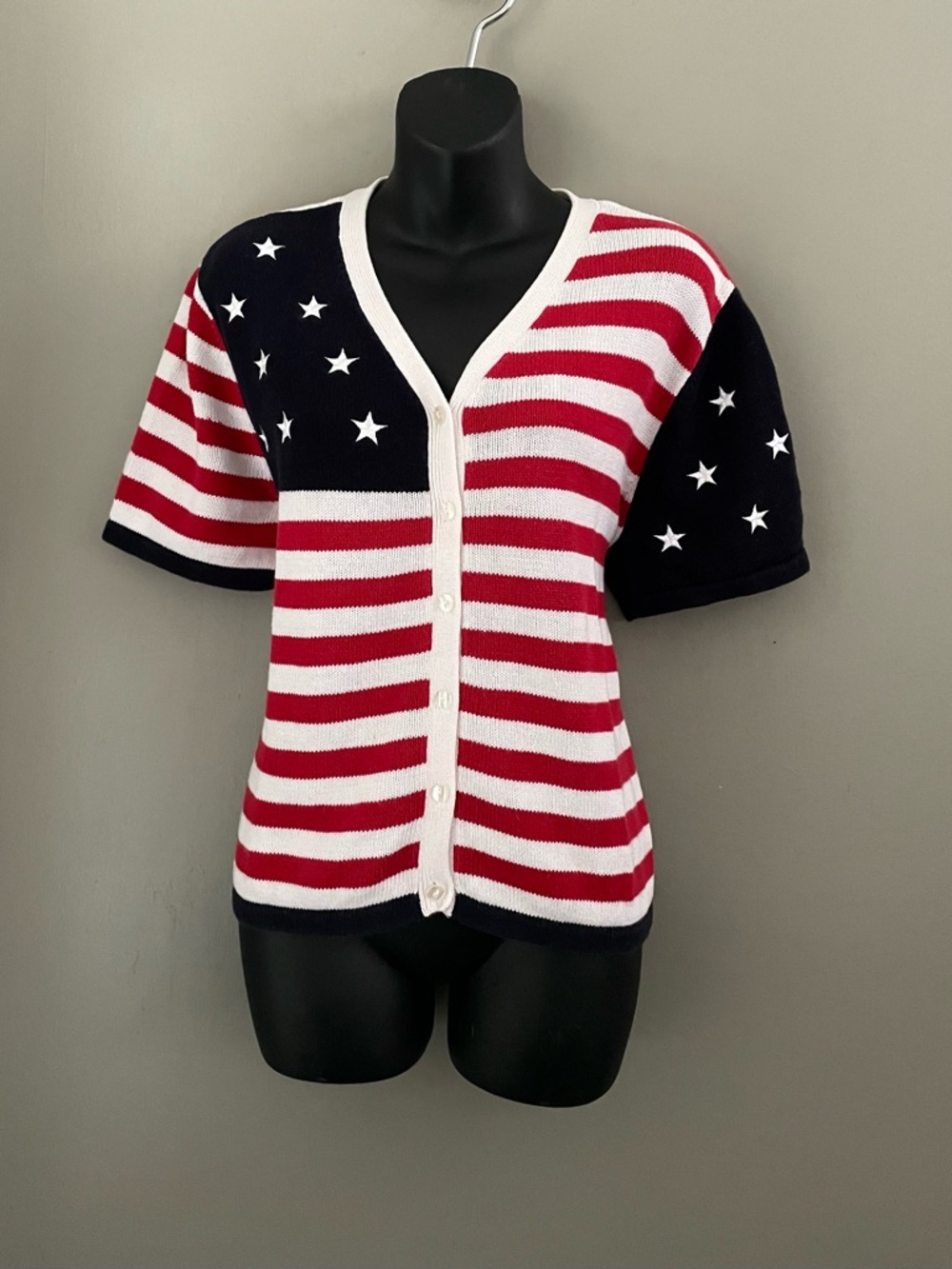 Norton Studio Vintage American Flag Sweater Cardigan